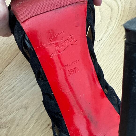 Christian Louboutin Stiletto Pumps Velvet Karina Size 39.5 Black - Picture 10 of 11